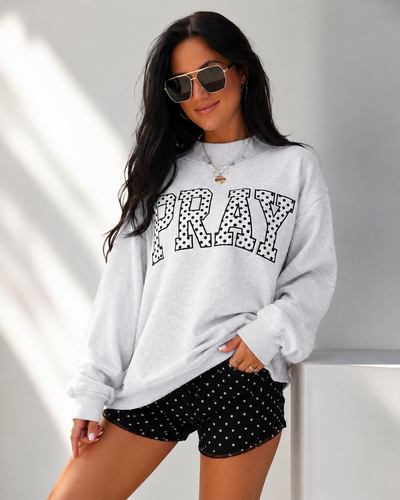 WWJD Patchwork Mock Neck Crewneck