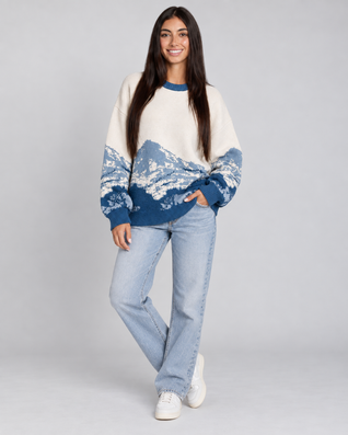 Oversized Graphic Knit Sweater