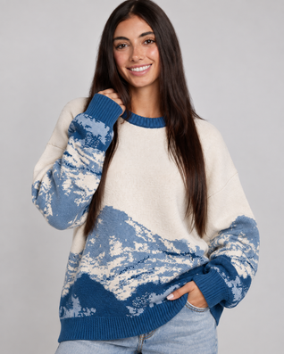 Oversized Graphic Knit Sweater