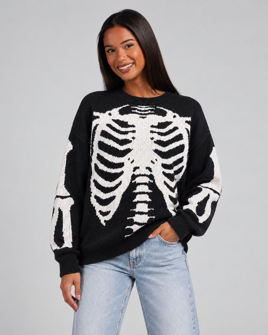 Oversized Graphic Knit Sweater