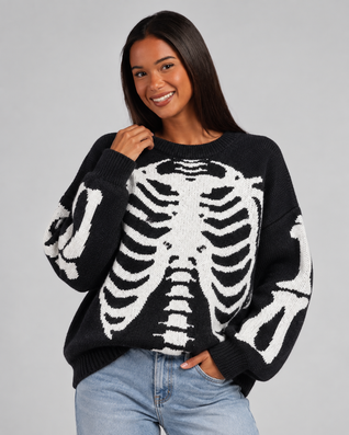 Oversized Graphic Knit Sweater