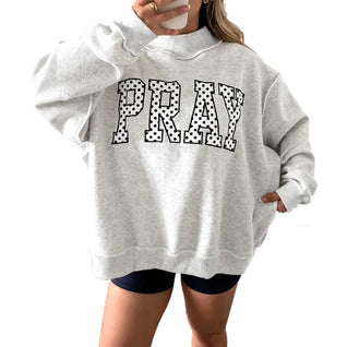 WWJD Patchwork Mock Neck Crewneck