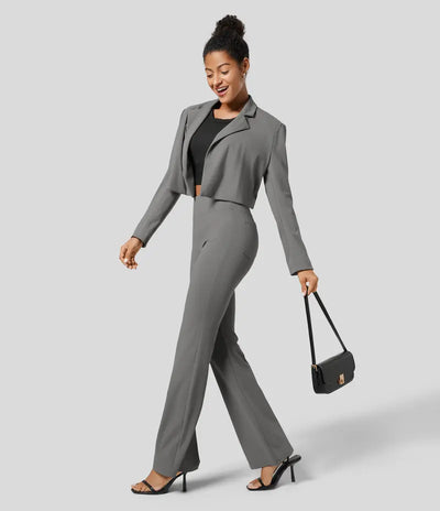 High-Waisted Flare Work Pants