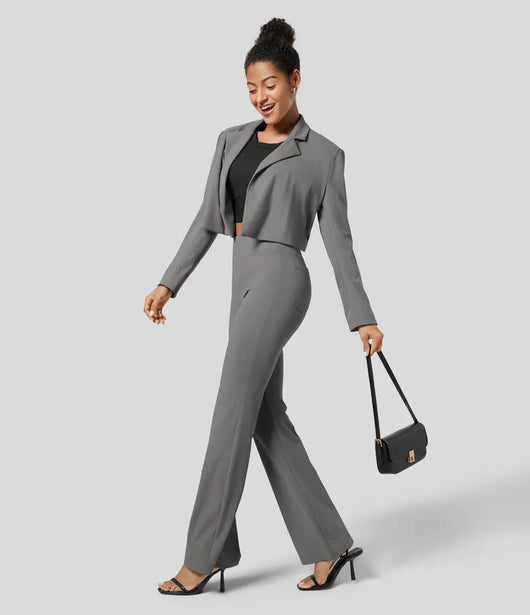 High-Waisted Flare Work Pants